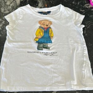Ralph Lauren Kids White Tee with Polo Bear Graphic